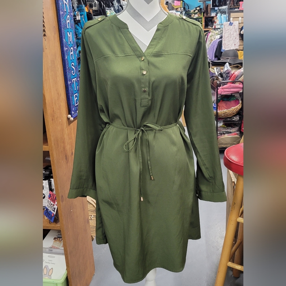 Olive green Charming Charlie mid sleave dress